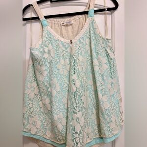 Mint Lace Sleeveless Top